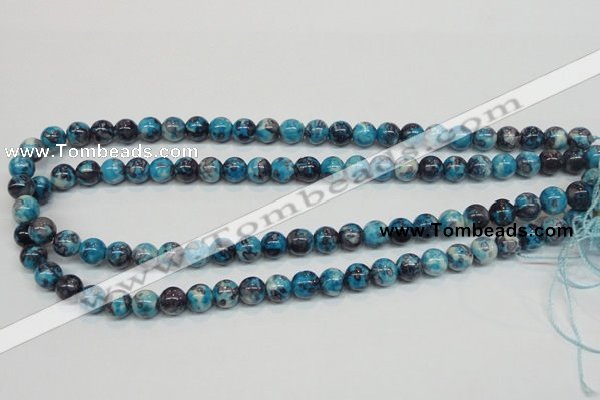 CRF57 15.5 inches 8mm round dyed rain flower stone beads wholesale