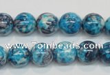 CRF59 15.5 inches 12mm round dyed rain flower stone beads wholesale