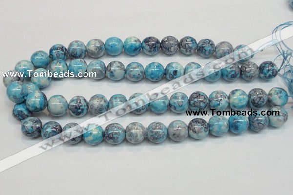 CRF60 15.5 inches 14mm round dyed rain flower stone beads wholesale