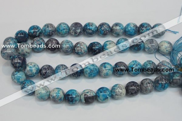 CRF61 15.5 inches 16mm round dyed rain flower stone beads wholesale