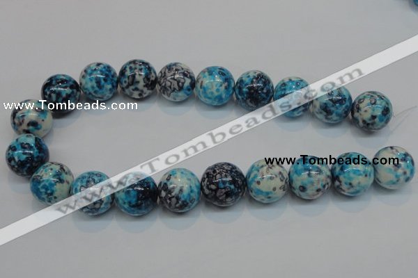 CRF63 15.5 inches 20mm round dyed rain flower stone beads wholesale