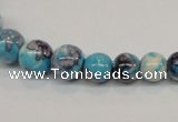 CRF64 15.5 inches multi sizes round dyed rain flower stone beads wholesale