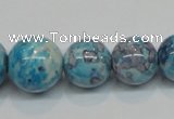 CRF65 15.5 inches multi sizes round dyed rain flower stone beads