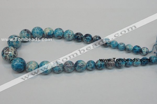 CRF65 15.5 inches multi sizes round dyed rain flower stone beads