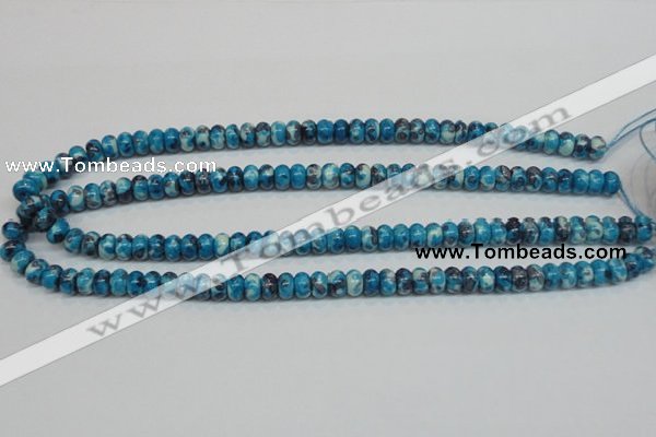 CRF67 15.5 inches 5*8mm rondelle dyed rain flower stone beads wholesale