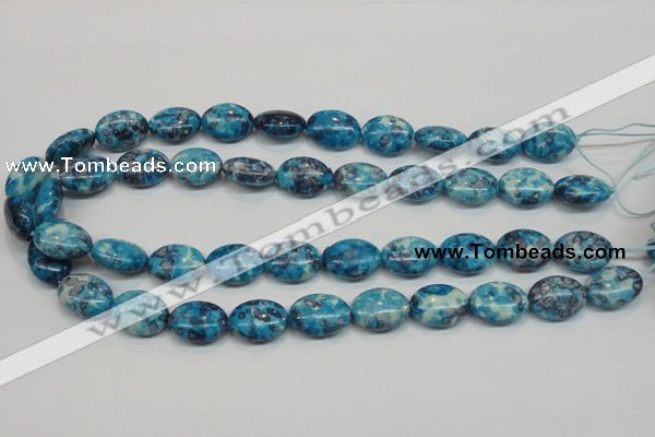 CRF71 15.5 inches 13*18mm oval dyed rain flower stone beads wholesale