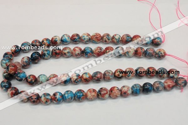 CRF73 15.5 inches 10mm round dyed rain flower stone beads wholesale