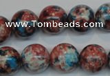 CRF74 15.5 inches 14mm round dyed rain flower stone beads wholesale