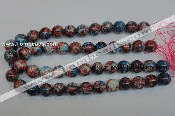 CRF74 15.5 inches 14mm round dyed rain flower stone beads wholesale