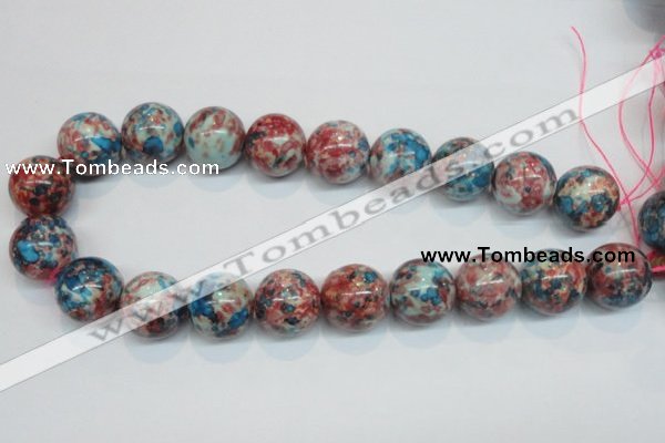 CRF75 15.5 inches 18mm round dyed rain flower stone beads wholesale