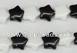 CRG01 15.5 inches 12*12mm star black & white agate beads wholesale