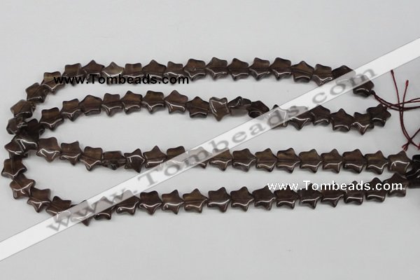 CRG05 15.5 inches 12*12mm star smoky quartz gemstone beads wholesale