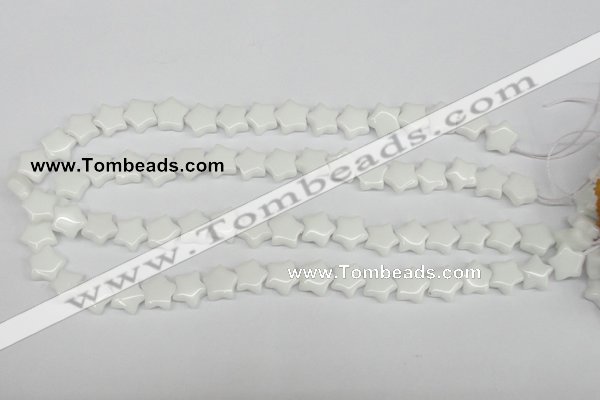 CRG06 15.5 inches 12*12mm star white agate gemstone beads wholesale