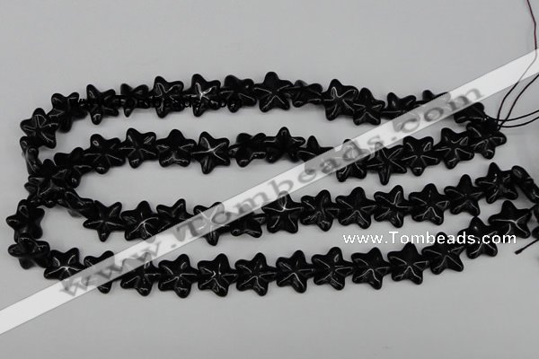 CRG21 15.5 inches 16*16mm star black agate gemstone beads wholesale