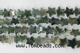 CRG40 15.5 inches 14mm flat star moss agate gemstone beads wholesale