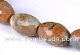 CRH02 10*14mm faceted rice natural rhyolite beads Wholesale