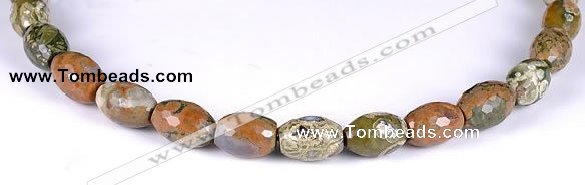 CRH02 10*14mm faceted rice natural rhyolite beads Wholesale