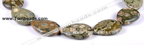 CRH04 flat teardrop natural rhyolite different sizes beads