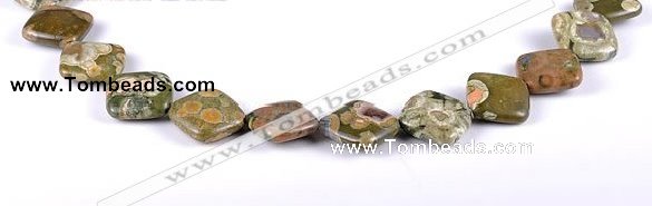 CRH05 15*15mm rhombic natural rhyolite gemstone beads Wholesale