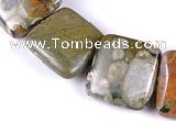 CRH06 different sizes square natural rhyolite beads Wholesale