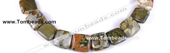 CRH06 different sizes square natural rhyolite beads Wholesale