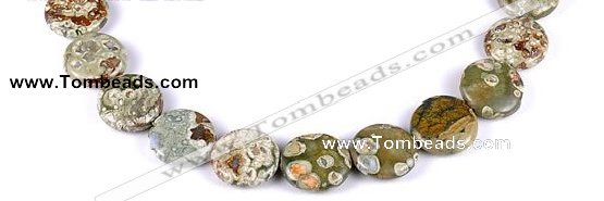 CRH08 different sizes coin sape natural rhyolite beads Wholesale