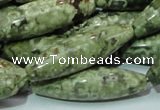 CRH108 15.5 inches 12*40mm rice rhyolite beads wholesale