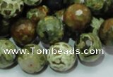 CRH113 15.5 inches 14mm faceted round rhyolite beads