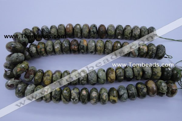 CRH120 15.5 inches 10*20mm faceted rondelle rhyolite gemstone beads