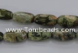 CRH129 15.5 inches 8*16mm faceted rice rhyolite gemstone beads