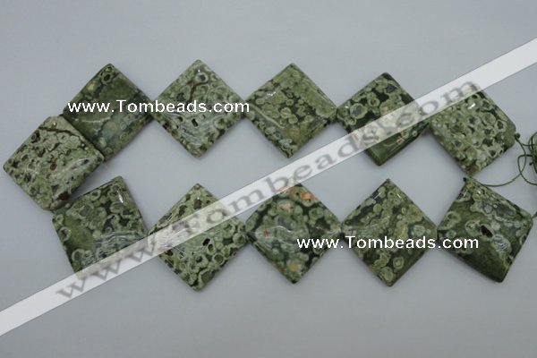 CRH146 15.5 inches 30*30mm diamond rhyolite gemstone beads