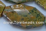 CRH154 15.5 inches 32*45mm - 35*50mm faceted freeform rhyolite beads