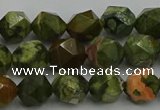 CRH162 15.5 inches 8mm faceted nuggets rhyolite gemstone beads