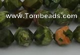 CRH163 15.5 inches 10mm faceted nuggets rhyolite gemstone beads