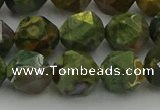 CRH164 15.5 inches 12mm faceted nuggets rhyolite gemstone beads