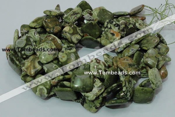 CRH22 15.5 inches 20*20mm rhombic rhyolite beads wholesale