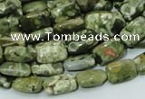 CRH23 15.5 inches 8*12mm rectangle rhyolite beads wholesale