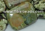 CRH29 15.5 inches 30*40mm rectangle rhyolite beads wholesale