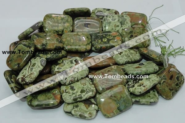 CRH29 15.5 inches 30*40mm rectangle rhyolite beads wholesale