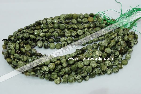 CRH35 15.5 inches 10mm flat round rhyolite beads wholesale