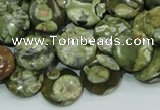 CRH36 15.5 inches 12mm flat round rhyolite beads wholesale