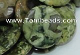 CRH39 15.5 inches 20mm flat round rhyolite beads wholesale