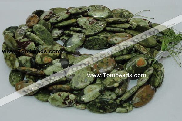 CRH46 15.5 inches 15*30mm oval rhyolite beads wholesale