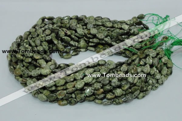 CRH47 15.5 inches 8*12mm flat teardrop rhyolite beads wholesale