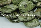 CRH48 15.5 inches 18*25mm flat teardrop rhyolite beads wholesale