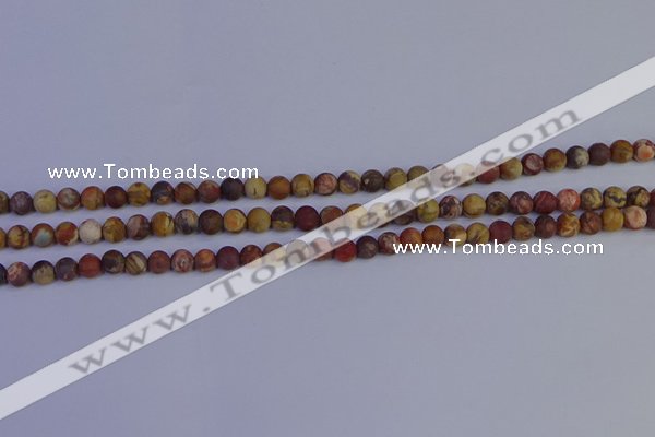 CRH510 15.5 inches 4mm round matte rhyolite gemstone beads