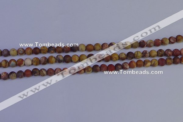 CRH511 15.5 inches 6mm round matte rhyolite gemstone beads