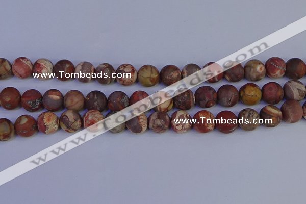 CRH514 15.5 inches 12mm round matte rhyolite gemstone beads