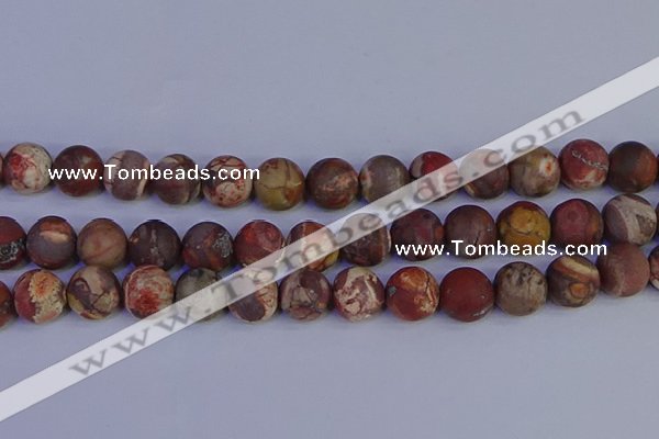 CRH515 15.5 inches 14mm round matte rhyolite gemstone beads