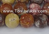 CRH522 15.5 inches 12mm faceted round rhyolite gemstone beads